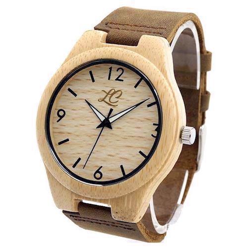 Image of La Capia 100% natur Bambus træ Citizen quartz ur, model Oregon